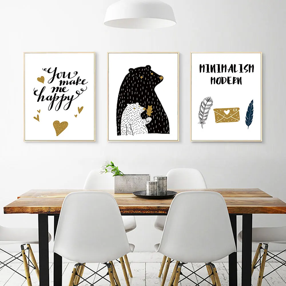 

Animal Posters and Prints Quote Canvas Art Painting Wall Art Nursery Decorative Picture Nordic Style Kids Decoration Unframed