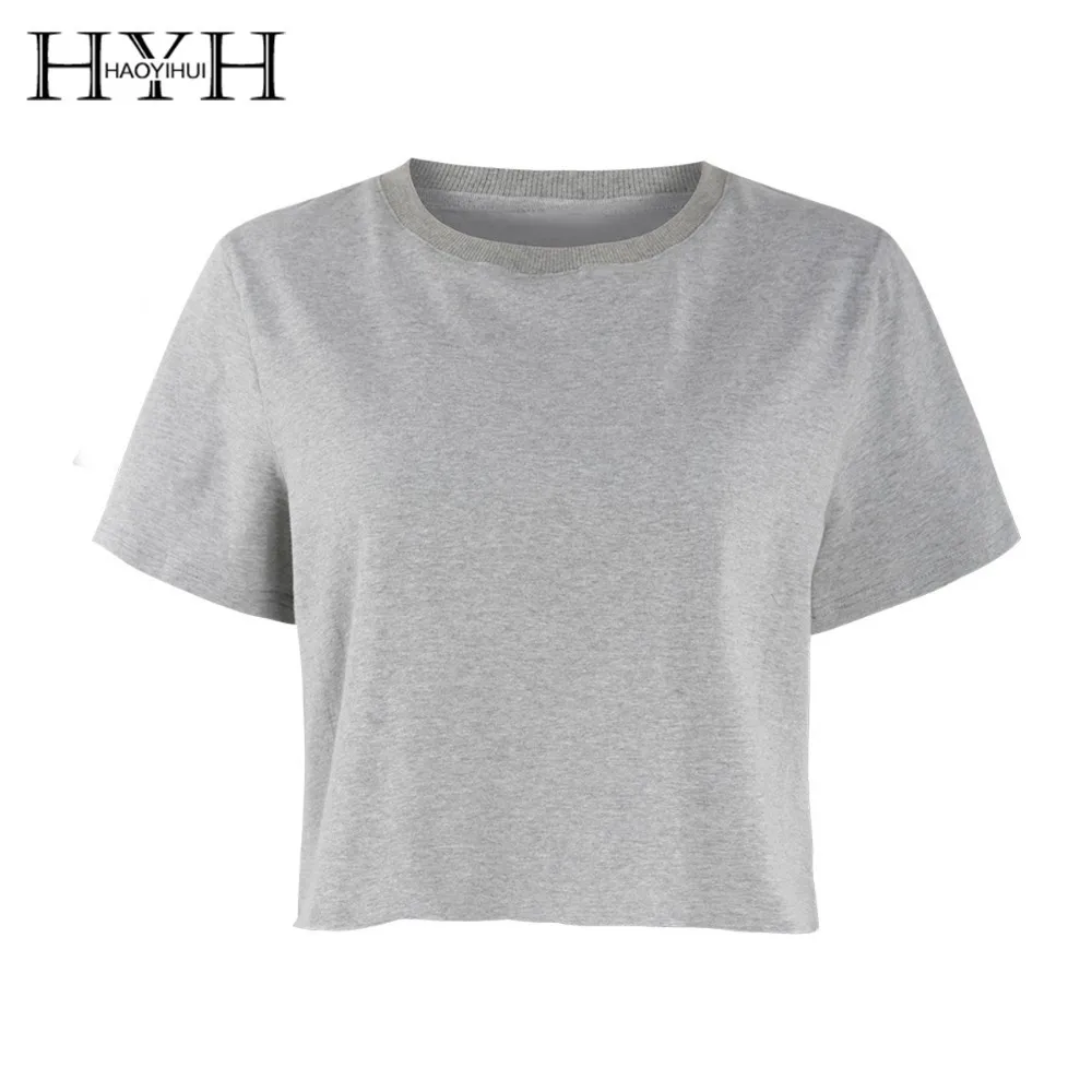 HYH HAOYIHUI 2019 Новая летняя футболка для девочек простота возрастное снижение