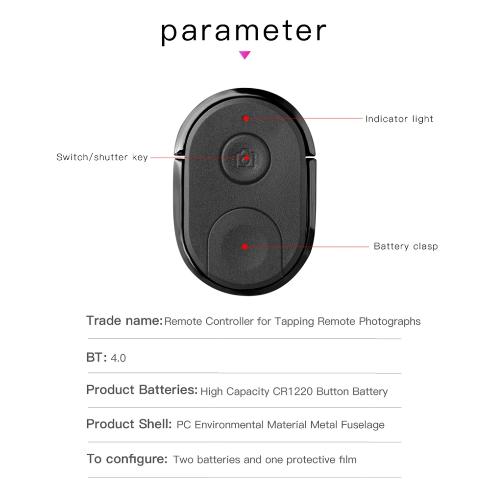 Bluetooth пульт дистанционного управления затвором камеры Автоспуск селфи