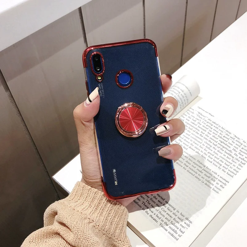 Чехлы для Huawei Y6 2019 Y7 Y9 магнитный силиконовый чехол с металлическим