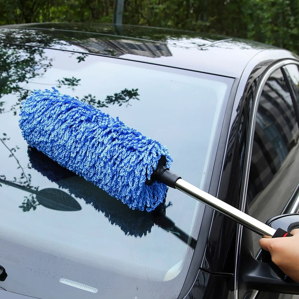 Авто Щетка для удаления пыли инструмент большой микрофибры Duster синий|Губки