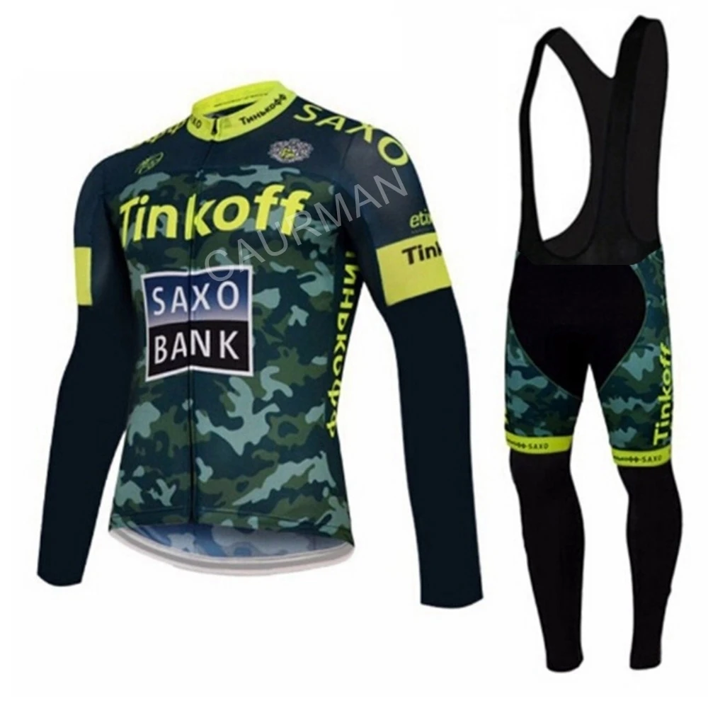 Новый комплект для велоспорта Tinkoff с длинными рукавами Джерси Pro Team Ropa Ciclismo
