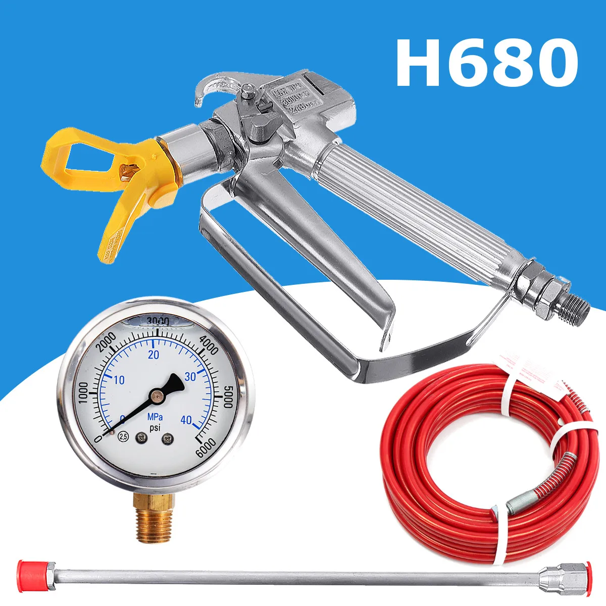 H680 безвоздушный распылитель высокого давления стержень манометр труба