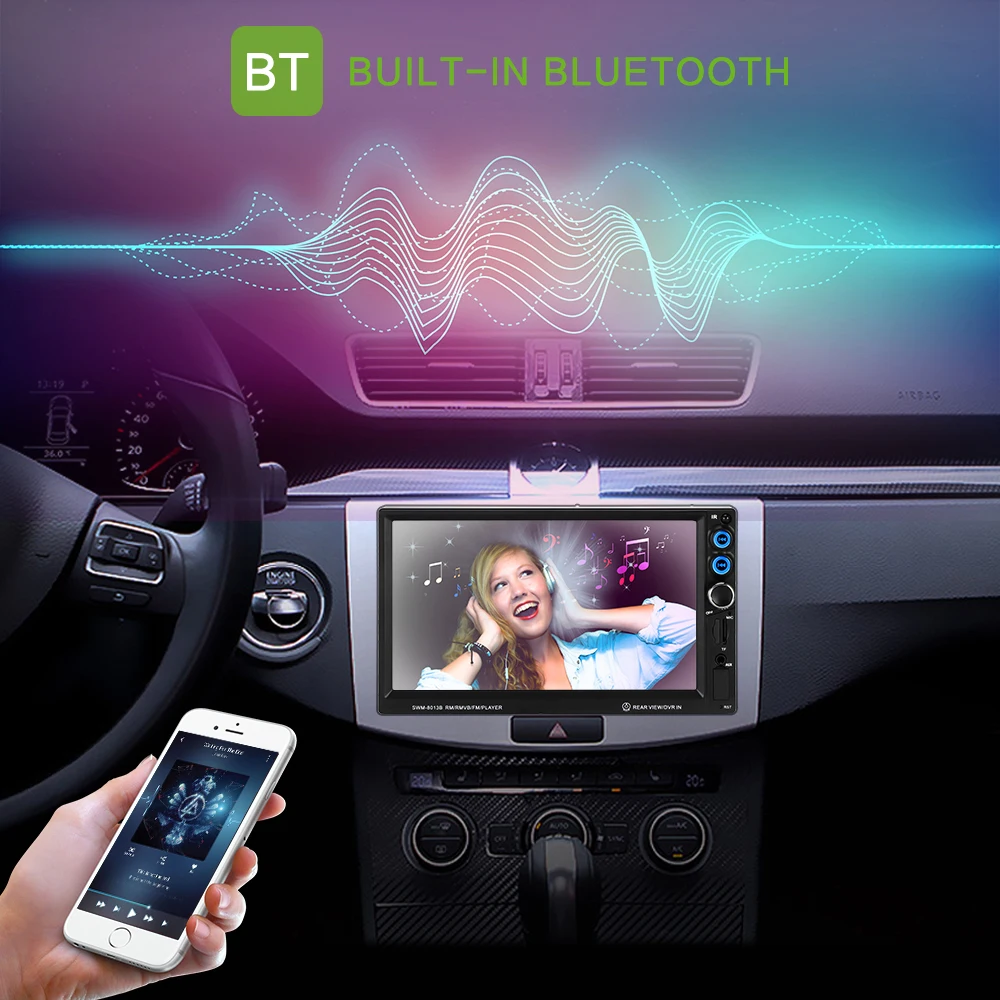 ALLOMN 2Din автомобильный стерео сенсорный экран 7 дюймов Bluetooth MP5 плеер FM