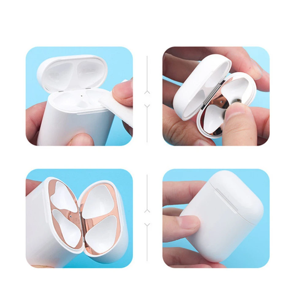 

Dust-proof Guard Earphone Sticker Ultra-Thin Metal Protective Sticker Shell for AirPods Accessories
