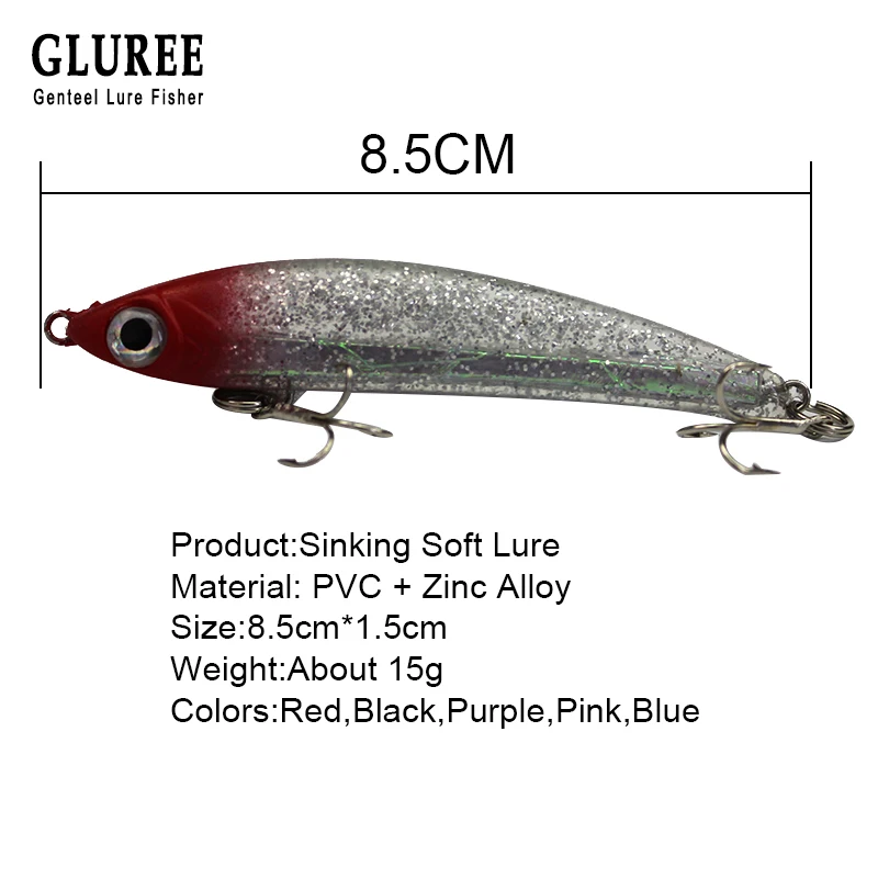 GLUREE 5 шт./лот тонущие рыболовные наживки карандаш приманка искусственная