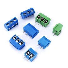 10 шт./лот KF301-5.0MM 2P KF301-3P шаг 5,0 мм прямой контакт 2P 3P 4P винт PCB клеммный блок разъем синий зеленый