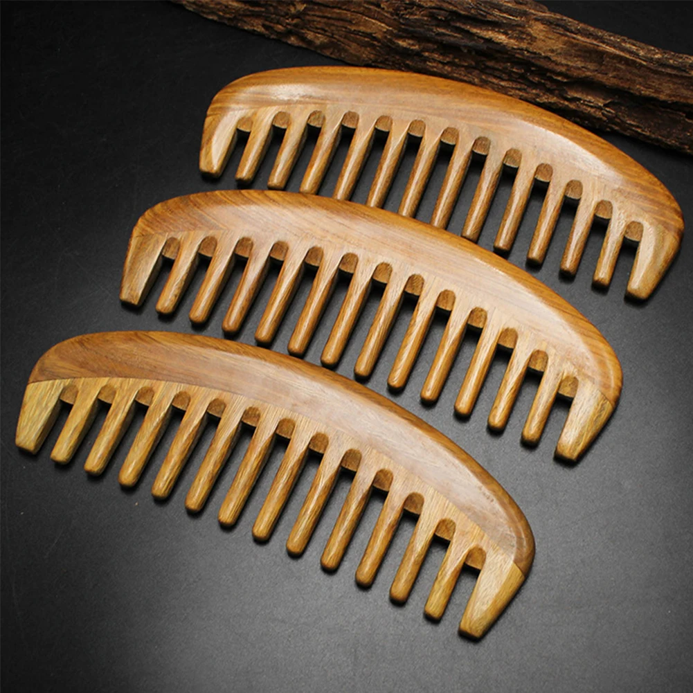 Удобная широкая зубная расческа деревянная для волос Массажер Для Головы