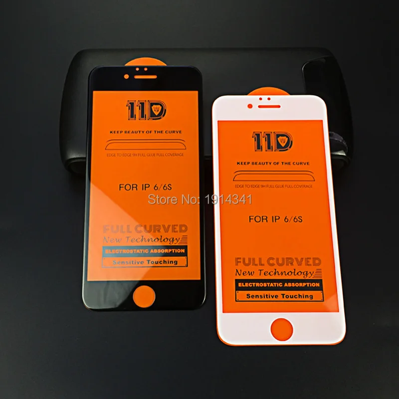 500 шт./лот для iPhone 8 7 plus 6s 6 11D изогнутое закаленное стекло XS Max XR X защитная пленка