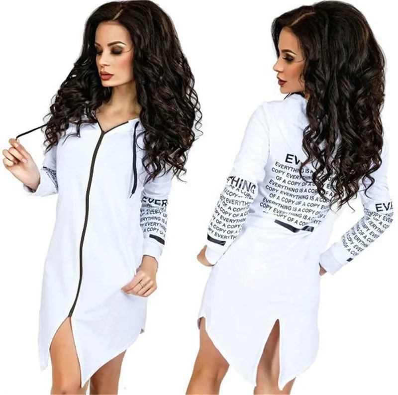 Drawstring New Fashion Zipper jackets for women Long-sleeved Rear Fork Grab Velvet Hoodie O8R2 | Женская одежда