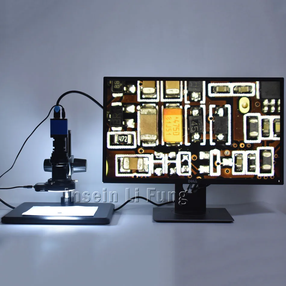 

HD 1080P 60FPS WDR HDMI Industry Video Microscope Camera+10X-200X Adjustable Zoom C-mount Lens+144 LED Light Source+Workbench