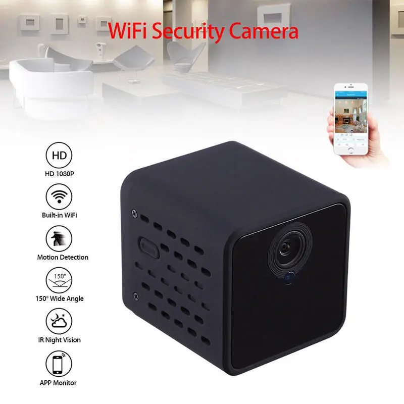 Wifi IP мини камера беспроводная инфракрасная для тела ночное видение Обнаружение