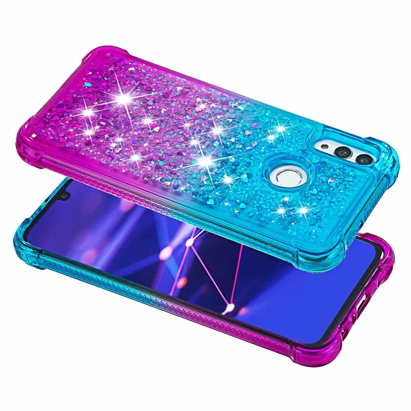Case Shockproof Gradient Quicksand TPU Bumper Cover For Huawei P Smart 2019 Lightweight Phone Honor 10 Lite DYee |