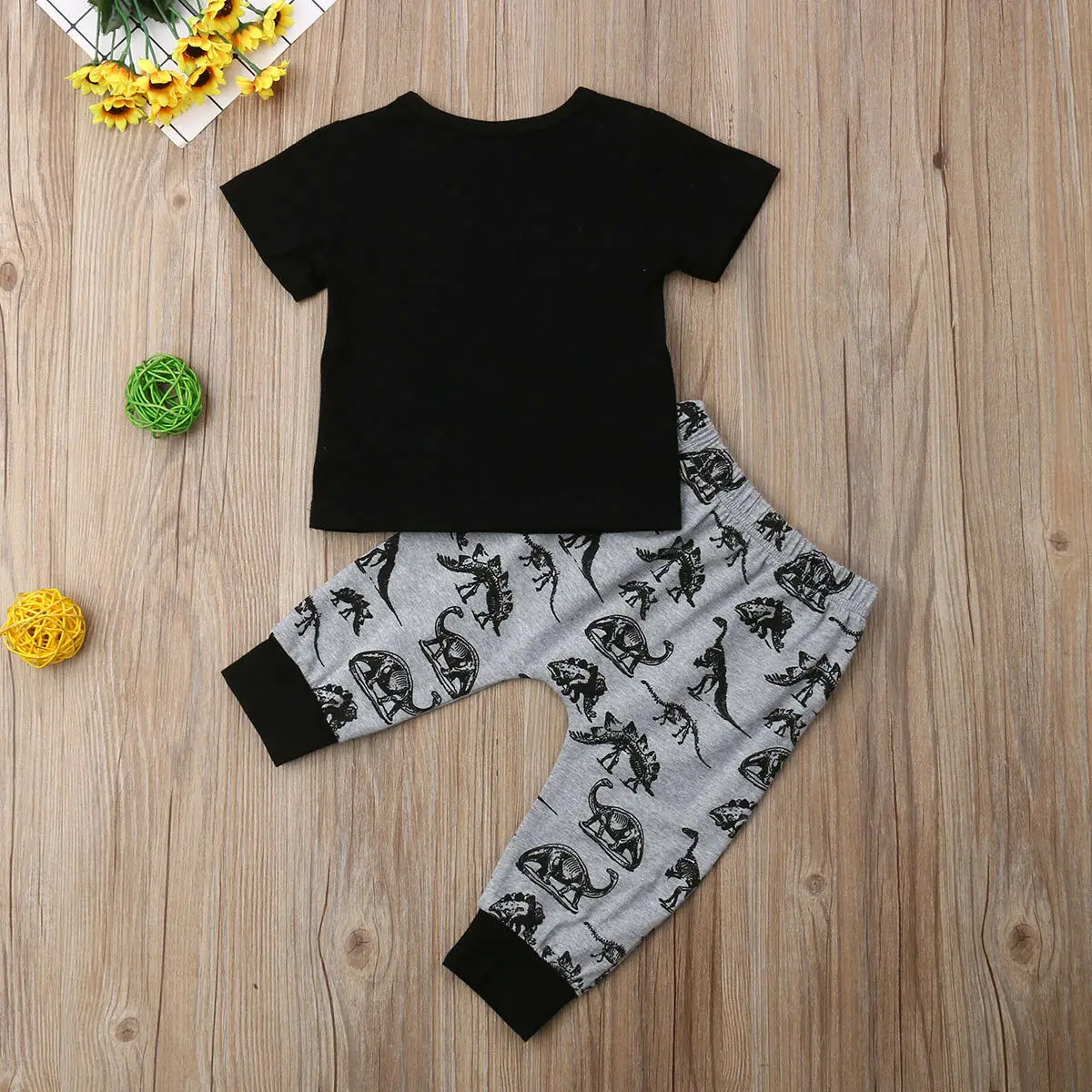 Pudcoco Boy Suit 6M-4Y 2PCS Casual Toddler Kids Short Sleeve T-shirt Tops Pants Outfits Set New |