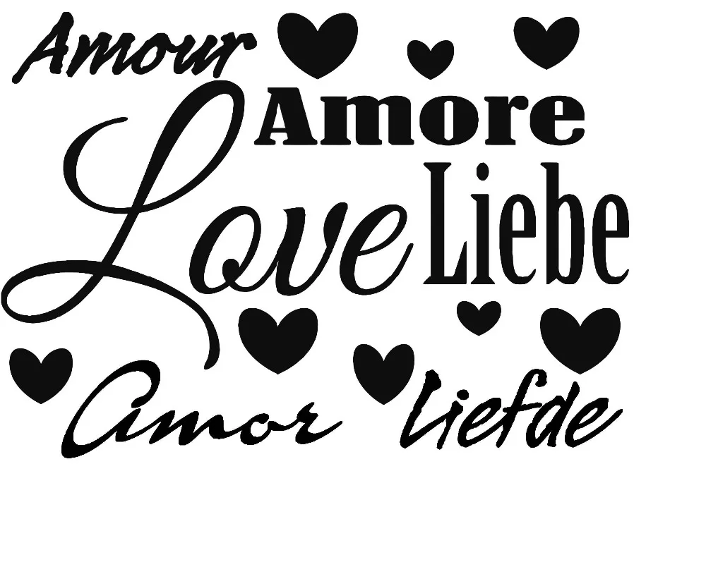 Любовь на многих языках Английский Французский Испанский спальня настенные