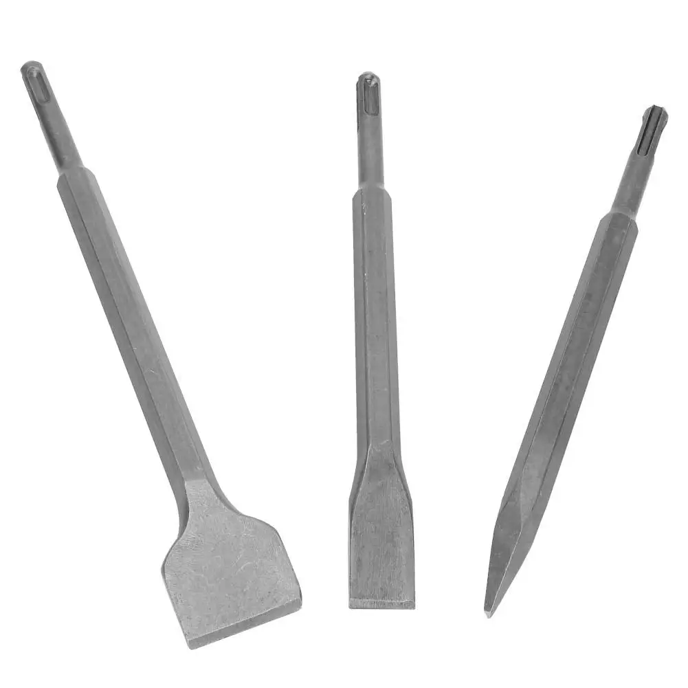 

3pcs Hammer Chisel Bit Set for Electric Demolition Hammer Concrete Breaker Rotary Chisel Set hand Tool round handle
