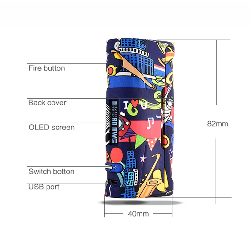 Пара шторм Пума ребенка 80 Вт поле Mod Hawk электронная сигарета Vape комплект OLED экран