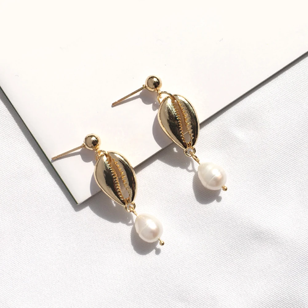 Женские Висячие серьги в богемном стиле подвески с натуральным жемчугом
