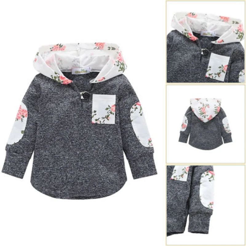 Новое поступление Повседневная осенняя одежда с капюшоном для маленьких девочек