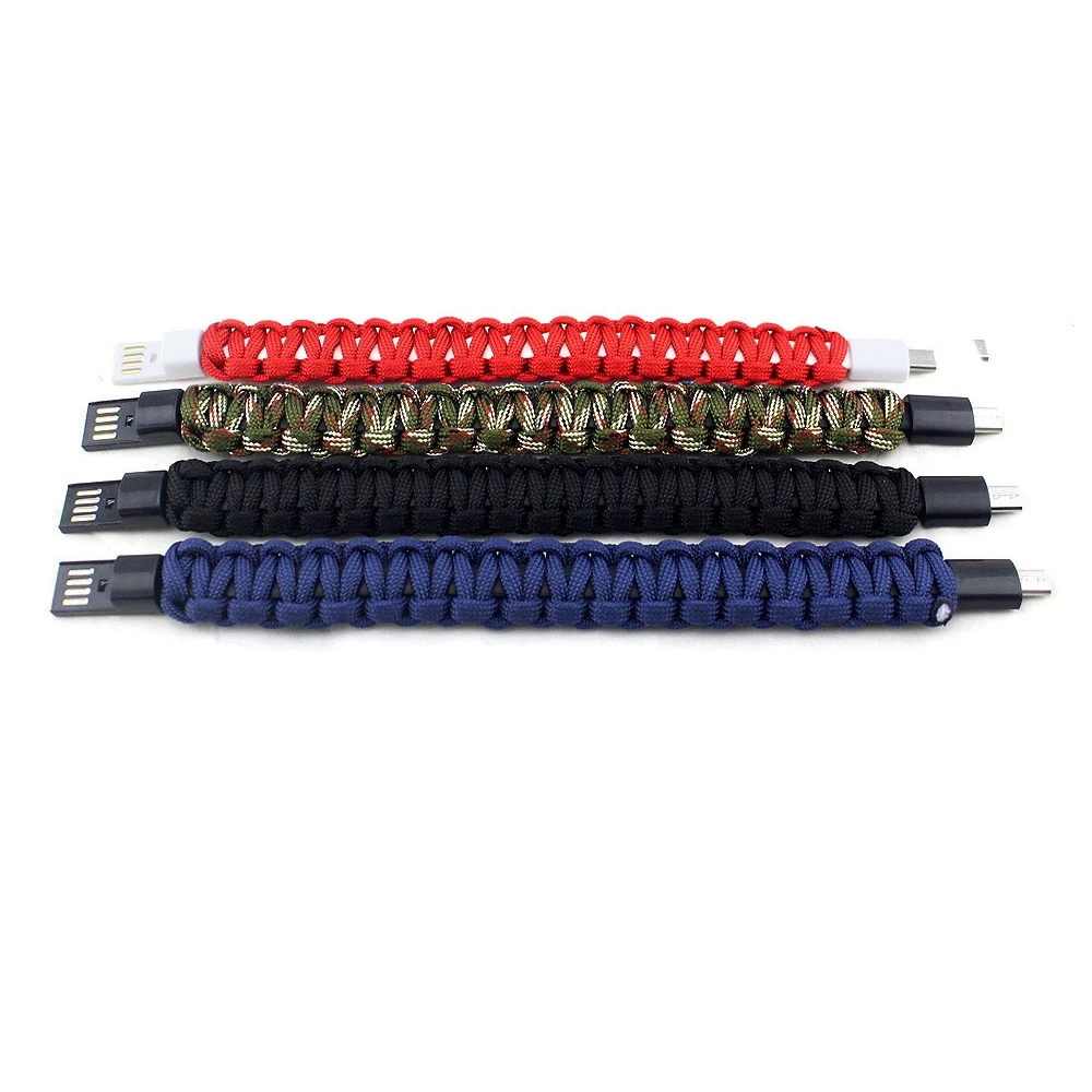 Топ Открытый Плетеный Micro- Usb браслет зарядное устройство кабель для зарядки