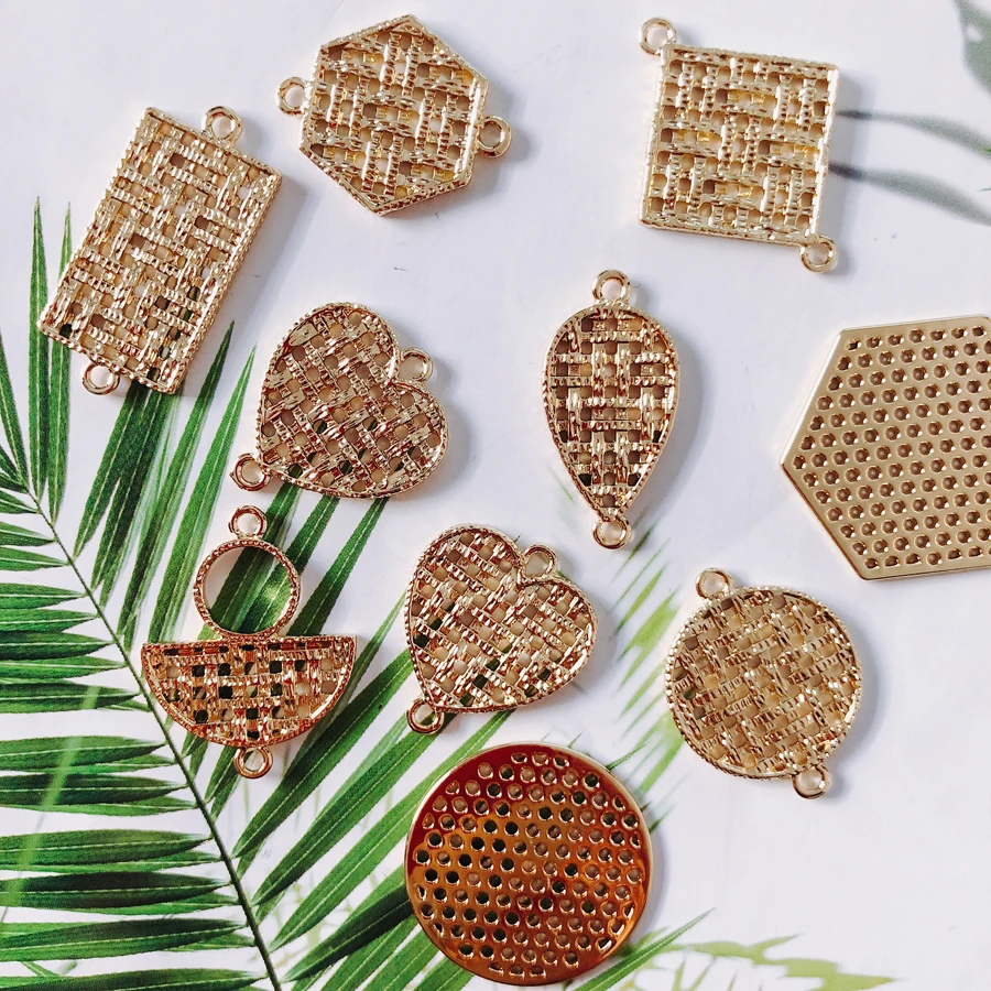 Украшения из нержавеющей стали, 8 шт./лот, круглые, квадратные, Ромбы, украшения для рукоделия