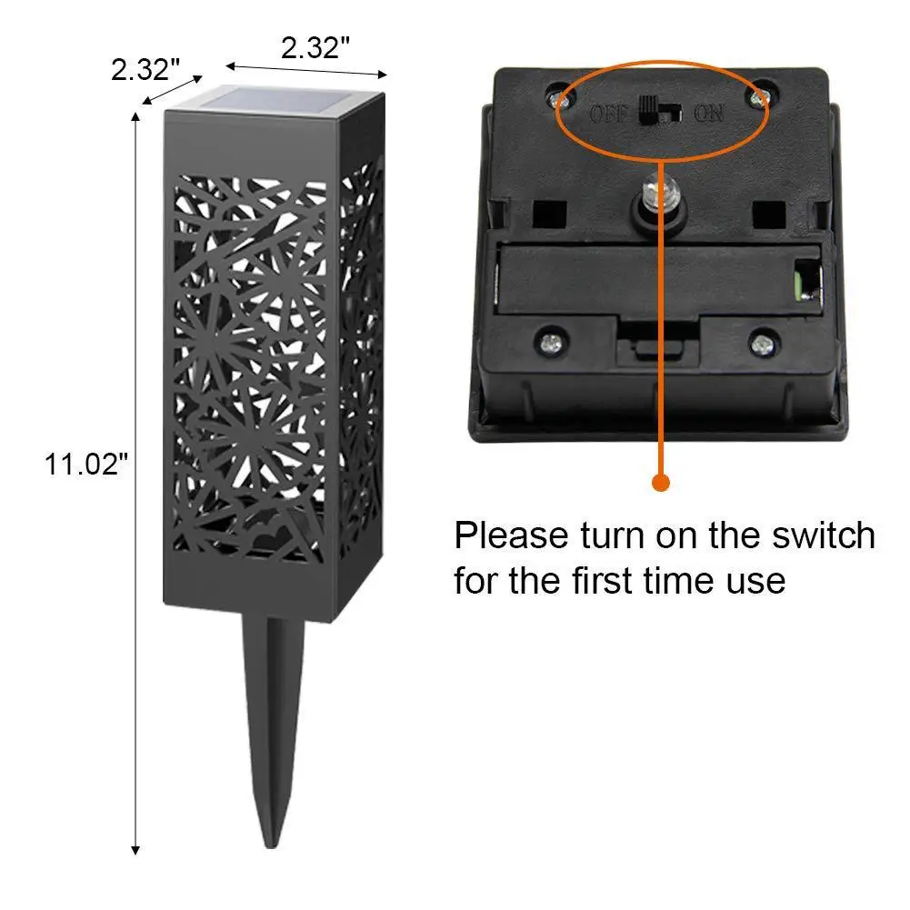 2 шт. открытая солнечная энергия лужайка лампа садовый двор ландшафтный свет