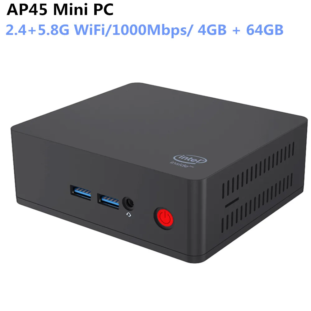 AP45 мини компьютер Intel Apollo Lake J4205 HD Графика 505 2 4G + 5 8G Wi Fi 1000 Мбит 4 x USB3.0 BT4.0|Мини ПК| |