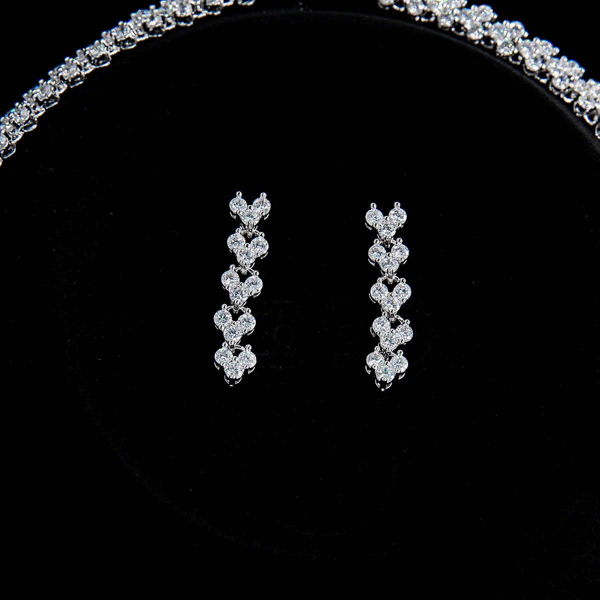 

2019 Trendy Full AAA Cubic Zirconia Bride Wedding Flowers Necklace Earring Set Top Quality Women Jewelry Sets CN10064