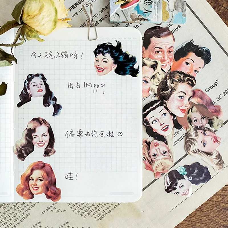 45 шт. винтажные стикеры Kawaii современные канцелярские наклейки бумажные клейкие