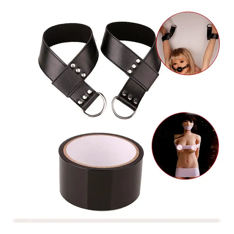 18 шт./компл. из искусственной кожи БДСМ секс бандаж набор наручники Footcuff кнут