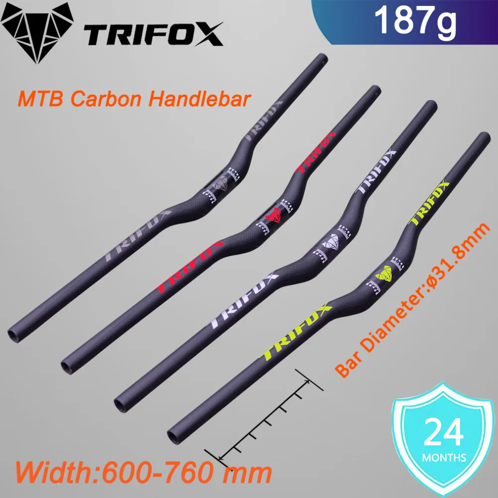 

TRIFOXC Carbon Fiber Total MTB Handlebar Bicycle Straight Riser Handlebar 31.8mm Carbon Mountain Bike 4 Upsweep 9 Backsweep Fre