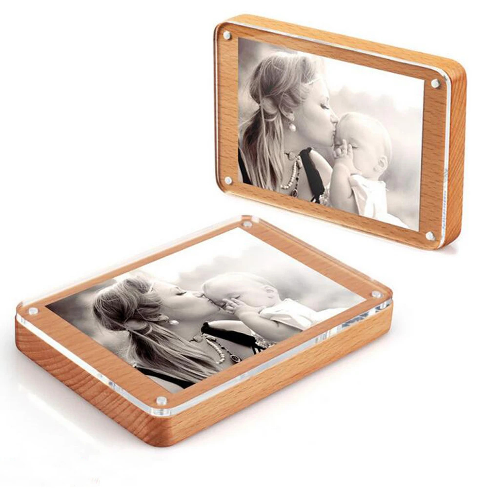 Горячая продажа 4 "x 6" твердой древесины деревянные акриловые фоторамки с