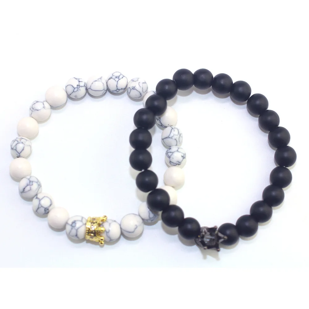 Пара браслет талисманы камень бусины для мужчин Ювелирная диадема браслеты