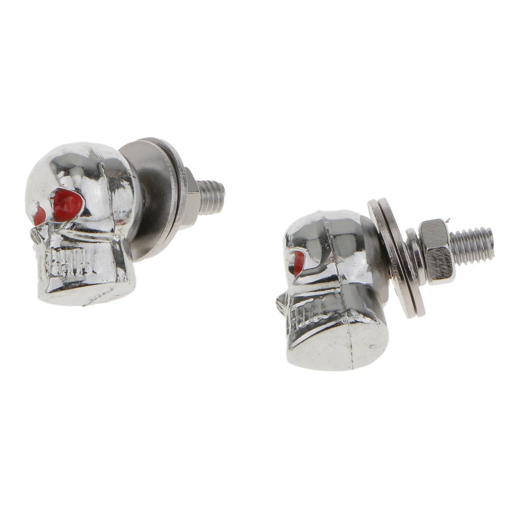 2 шт. хромированные болты с рамкой для номерного знака мотоцикла черепом винты