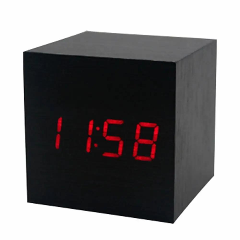 

Hight Quality Led Wood Alarm Clock Student Digital Mute Clock Wood Mini Led Clock