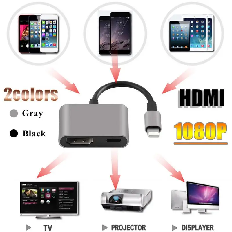 Plug And Play AV tv цифровой кабель в адаптер HDMI HDTV конвертер для IPhone X 8 7 6 Plus S IPad Pro|Кабели