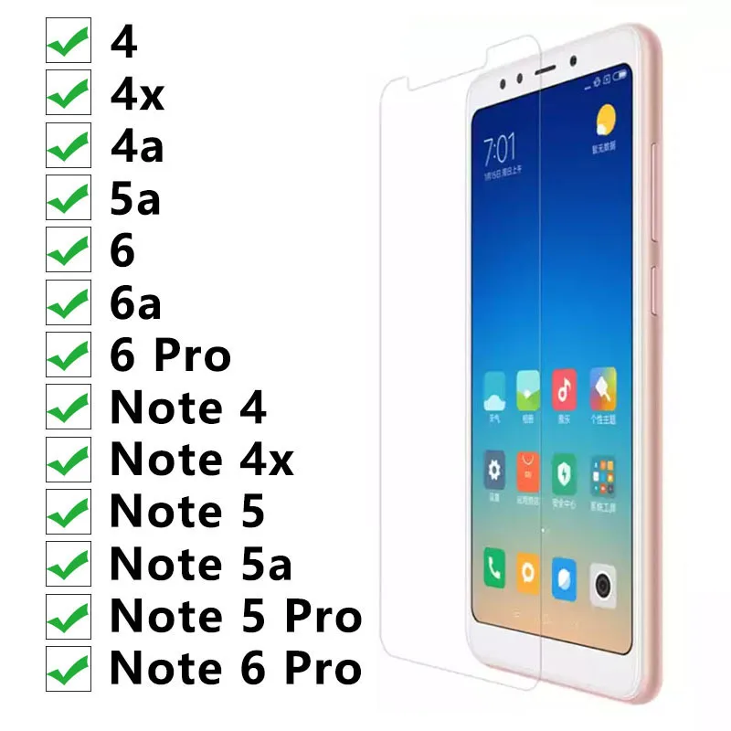 Стекло 9H для Xiaomi Redmi S2 Note 5 6 Pro 5a 6a 4a 4x защитное стекло на Xiomi Red Mi Not Notes A4 A5 A6 X4 Note5