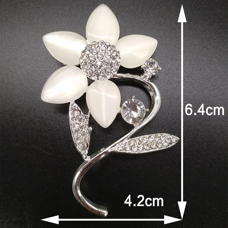 Fashionable Imitation Opal Stone Flower Brooch Pin Simple Design Garment Accessories | Украшения и аксессуары