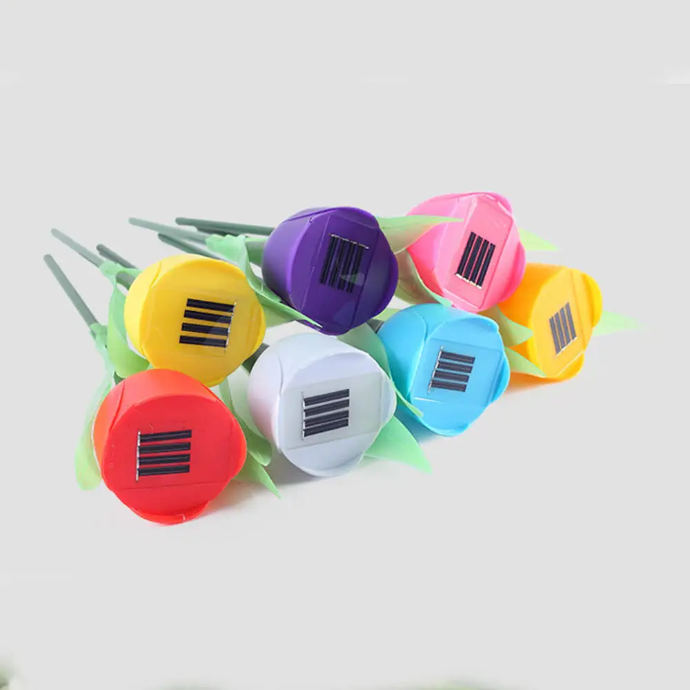 4 шт. открытый солнечный тюльпан цветок светодиодный свет сад путь Landscap лампа