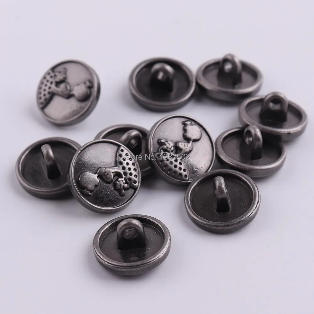 20PCS/lot Antique Gunmetal Color Round 12mm Decorative Girl Pattern Metal Buttons For Clothing Jean Buttons