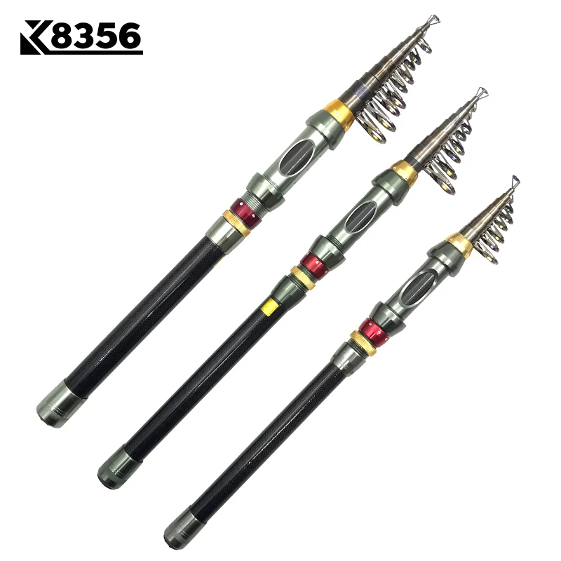 K8356 карбоновая портативная телескопическая удочка спиннинговая морская