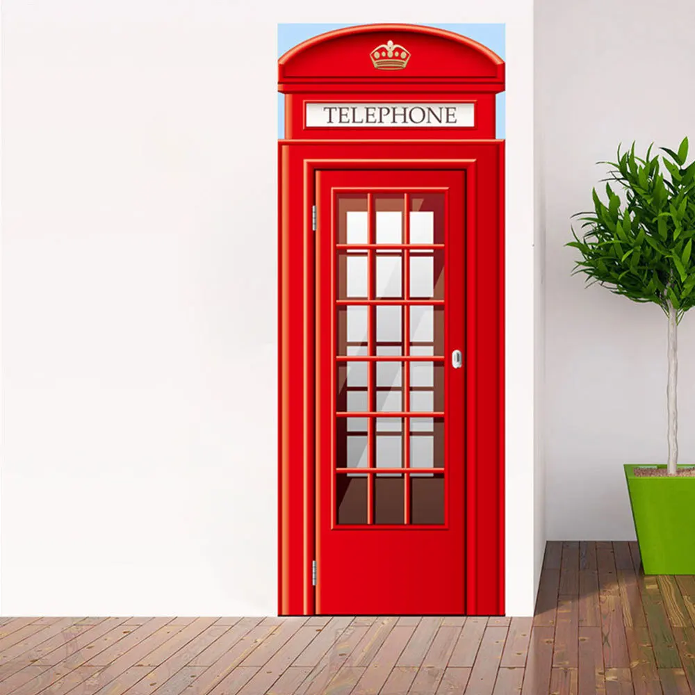 2Pcs/Set Call Box Door Art Decor Home Creative DIY 3D Stickers Pattern For Wall Room Decoration Accessories | Дом и сад