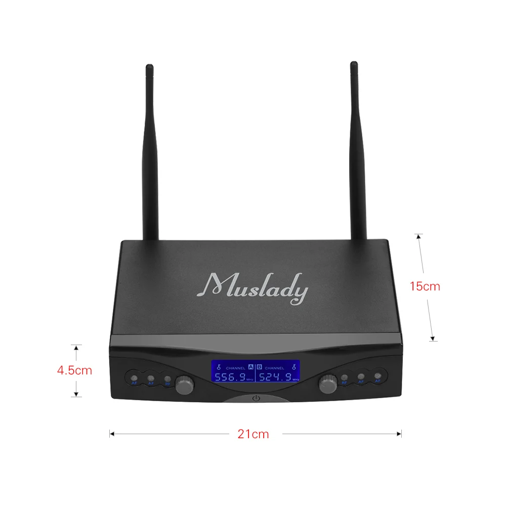 Беспроводная микрофонная система Muslady U1 UHF 2 ручных микрофона и 1 приемник с