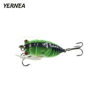 yernea 1pcs 4 colors insects cicadas bionic roads fishing lures ports fishing tackle 3d eyes wobblers artificial bait accessorie