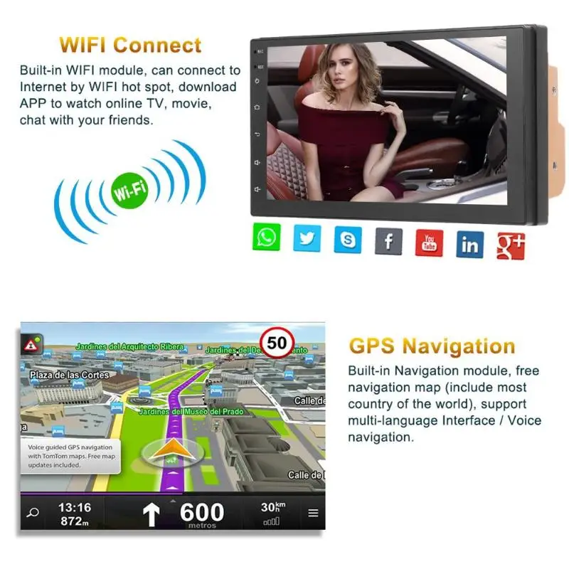 Автомобильная система Android 8 1 2Din Авторадио навигация Bluetooth mp5 плеер сенсорный