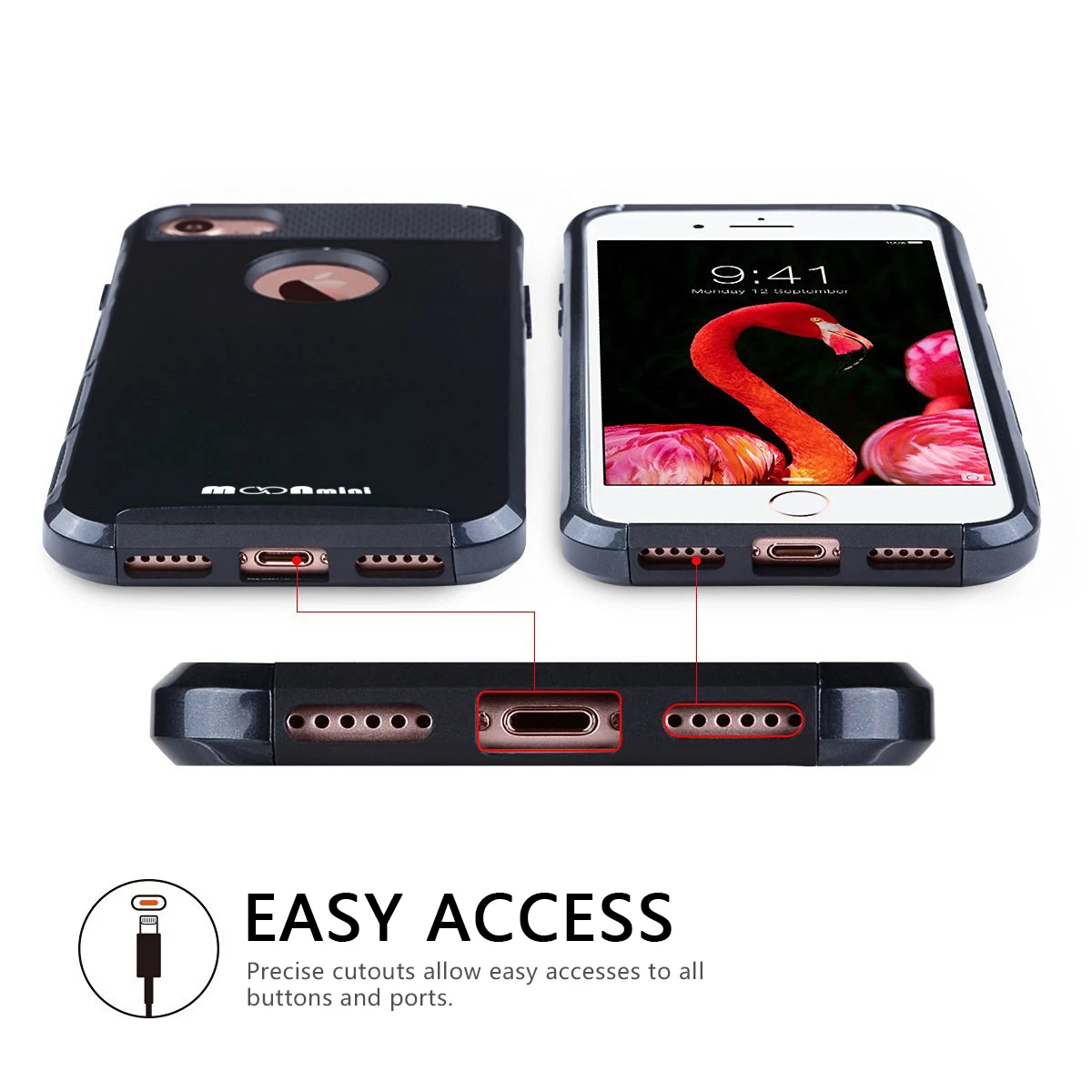 CASEWIN для iPhone 7 8 противоударный жесткий чехол телефона гибридный 2 в 1 Combo Жесткий PC +