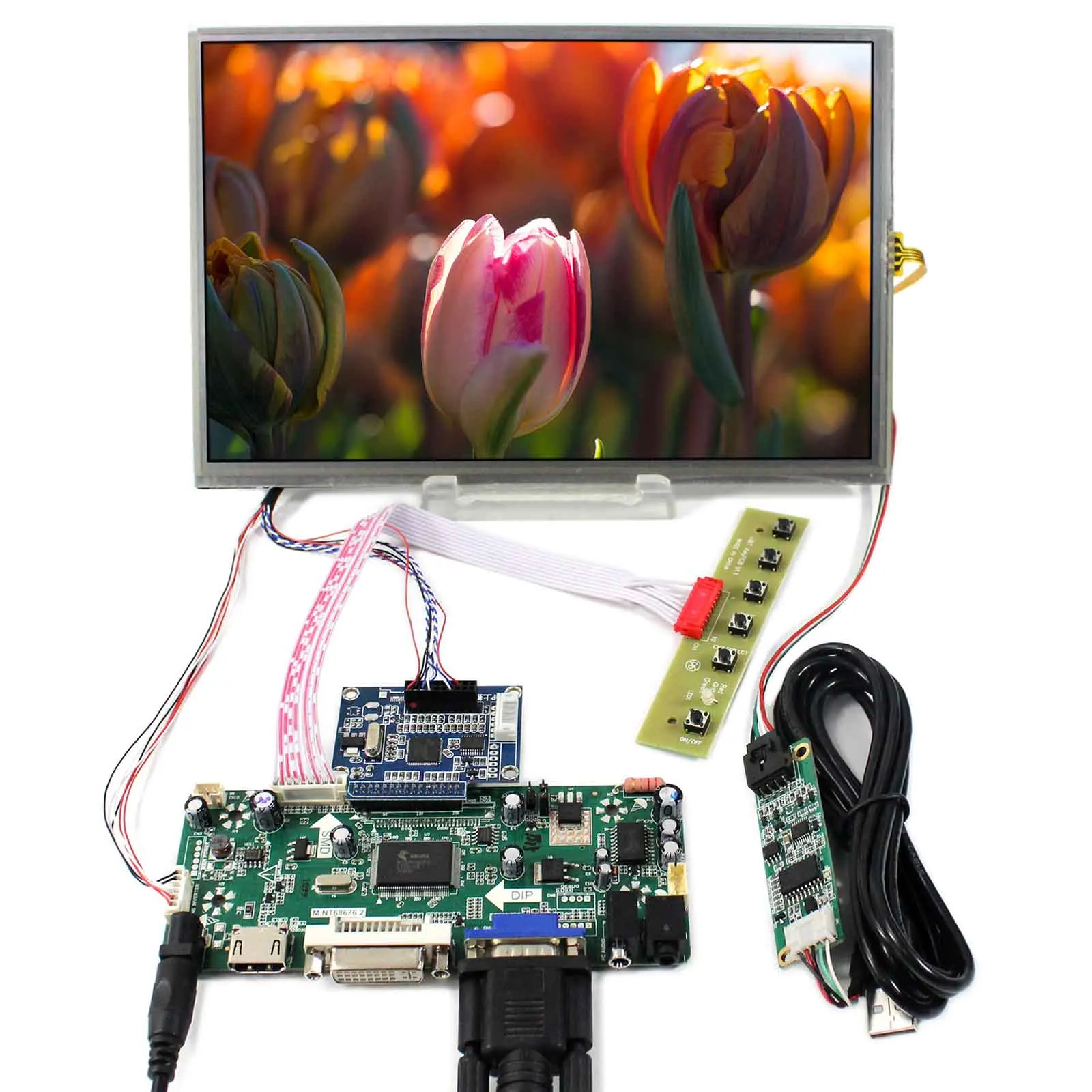 

LCD Driver M.NT68676.2A 10.1inch 1920X1200 LCD Screen Resistive Touch Panel HD MI VGA DVI LCD Controller Board B101UAN01.A