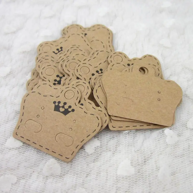 100 шт. бумажные серьги гвоздики в форме короны|Упаковка и стойки для украшений| |