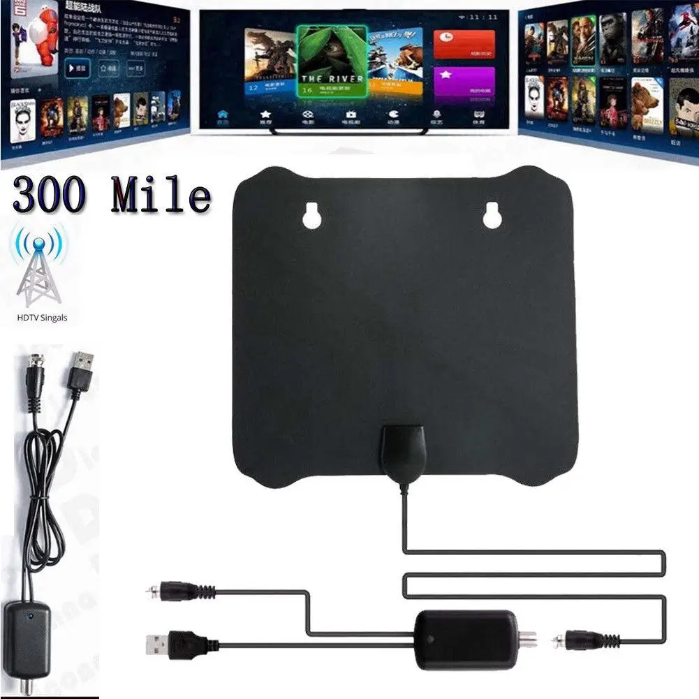 

LumiParty 300 Mile Range Antenna TV Digital HD Skywire 4K Antena HDTV 1080p with Amplifier r5