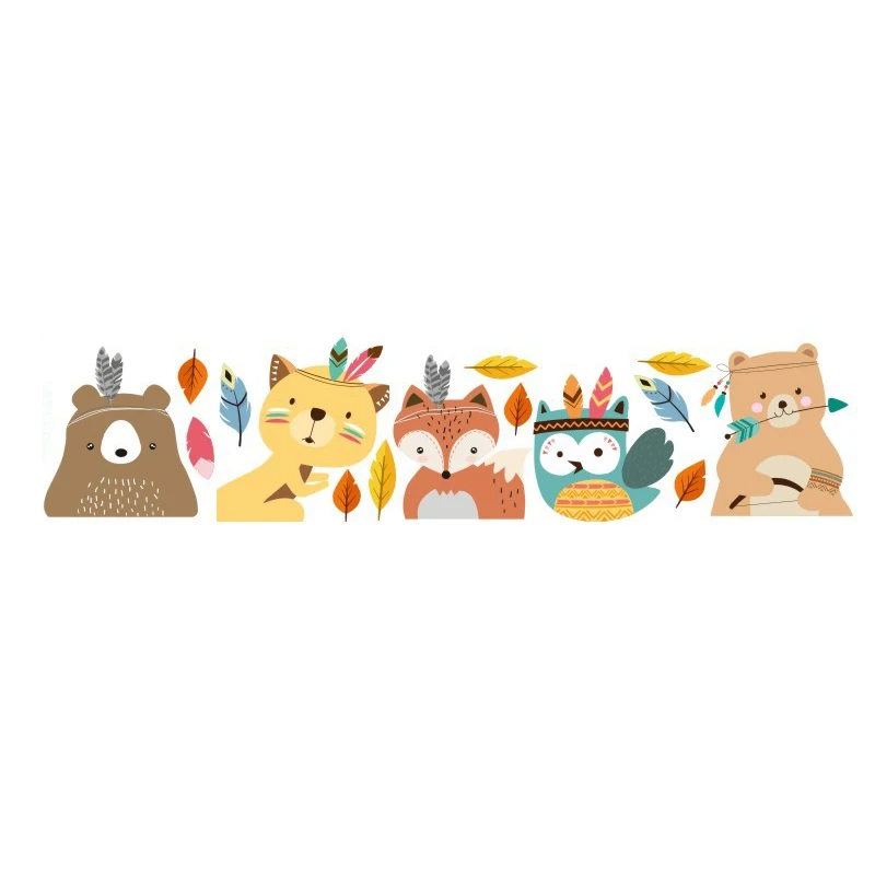 

BalleenShiny Cartoon Animal DIY Wallpaper Lovely Baby Children Room Bedroom Mural Decals PVC Kindergarten Home Decoration
